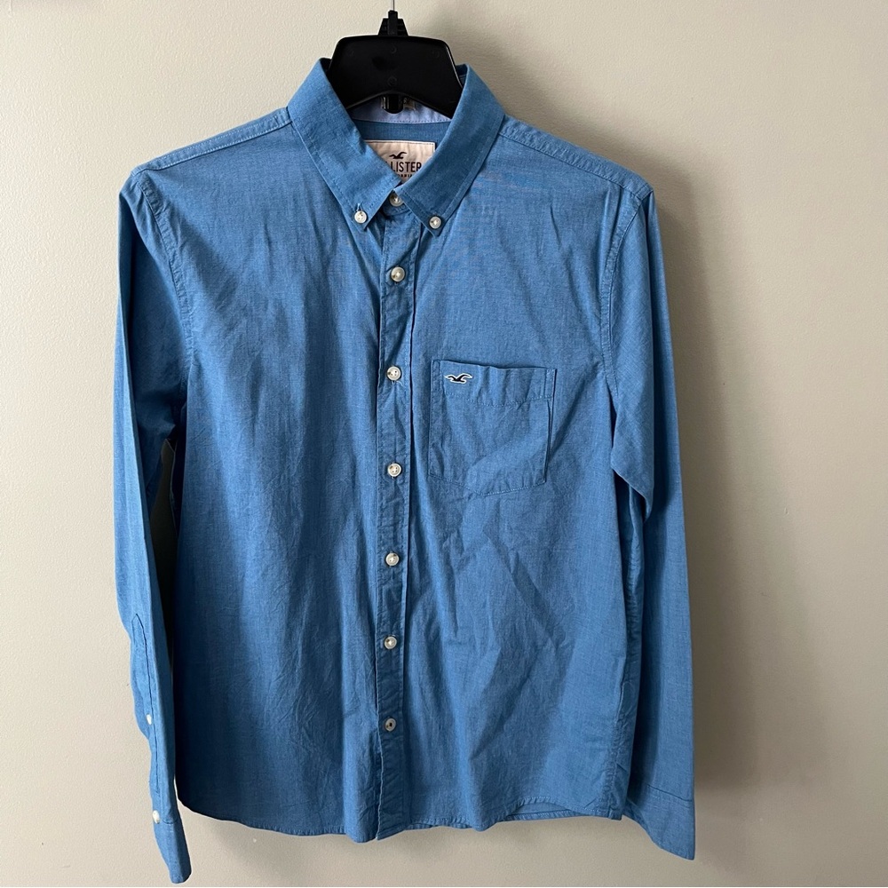 Hollister STRETCH Blue Button Down Shirt/Size SMALL